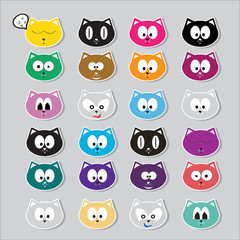 Fototapeta premium vector cartoon cute cats set