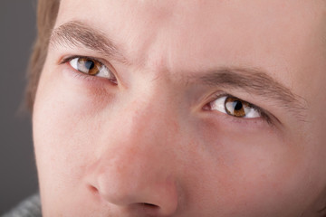 Fototapeta premium Portrait of a handsome man close up eye