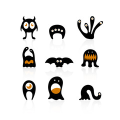 Vector Illustration of Halloween Monsters