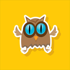 vector cartoon cute little owl