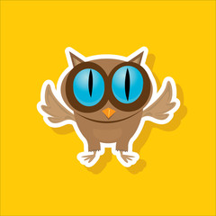 vector cartoon cute little owl