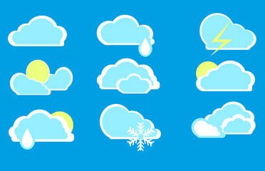 Icons in the form of clouds and other natural phenomena