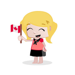 Cute little girl waving a Flag