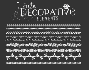Vintage Border Line Design Elements Vector Illustration
