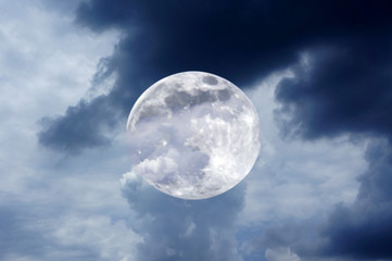 night sky with moon and cloud
