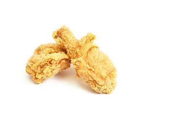 Fried chicken on white background