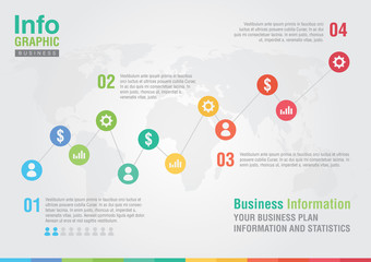 Business line chart infographic. Business report creative market