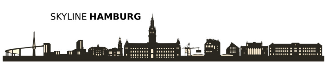 Naklejka premium Skyline Hamburg