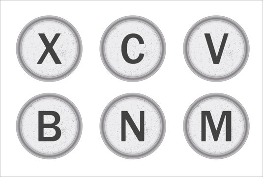 Typewriter Keys XCVBNM