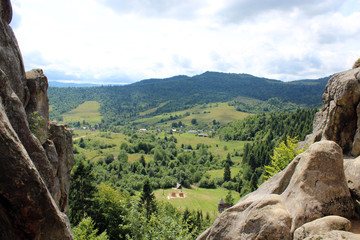 Fototapeta na wymiar view to Carpathian mountains