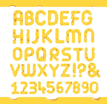Set of cheese letters