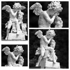crying angel collage- cemetery angel