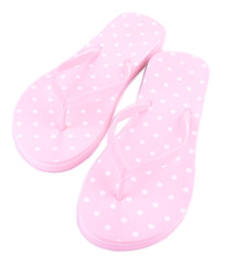 Color flip-flops isolated on white