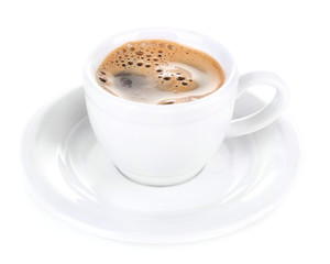 Cup of coffee isolated on white