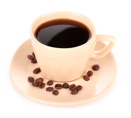 Cup of coffee isolated on white