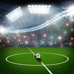 soccer field center and ball