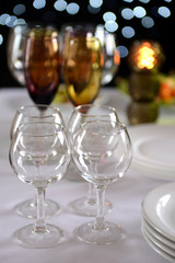 Table setting in restaurant