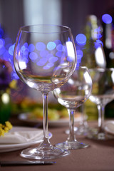 Table setting in restaurant
