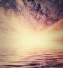 Instagram style sea sunset image