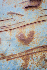 Metallic rust texture with heart shape