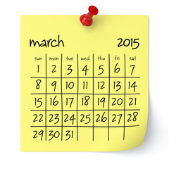 March 2015 - Calendar