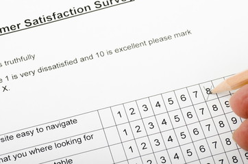 Customer Satisfaction Survey, being filled in