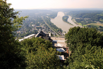 Blick vom Drachenfels auf den Rhein