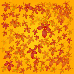 vector seasonal background with horse chestnut detailed leaves