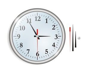 A big wall chrome clock vector