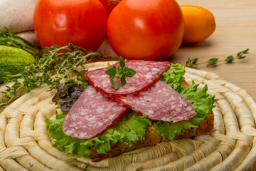 Salami sausages