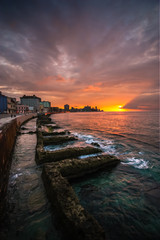 Havana Waterfront Sunset - 68651779