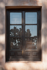 Wooden window old house Granada Spain