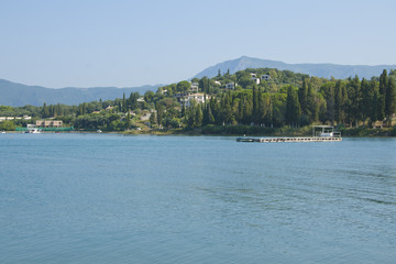 Coast of Corfu island in Gouvia, Greece