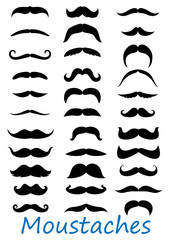 Moustache icons set