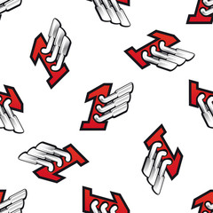Seamless pattern with racing symbol