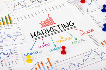 marketing concept with financial graph and chart