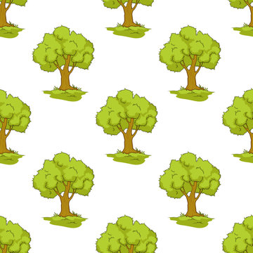 Green tree seamless background pattern