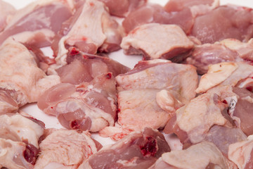chopped chicken meat in pieces