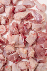 chopped chicken meat in pieces