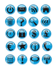 Web icons in blue