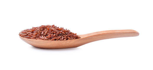 Uncooked Brown rice grains