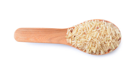 Boiled brown rice as a food background