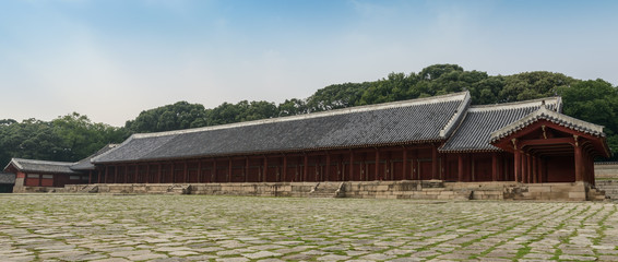 Panorama image of Jongmyo Shrine, Seoul, South Korea