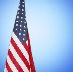 American flag and blue background