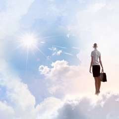 Businesswoman in heaven