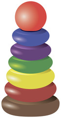 Pyramid stacking rings toy