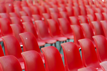 Naklejka premium Red empty seats in stadium