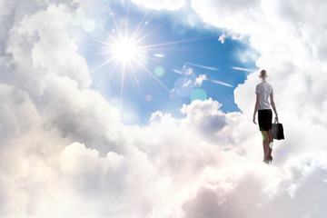 Businesswoman in heaven
