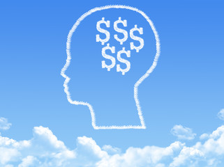 concept of the human body and the brain cloud shape