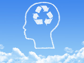 concept of the human body and the brain cloud shape